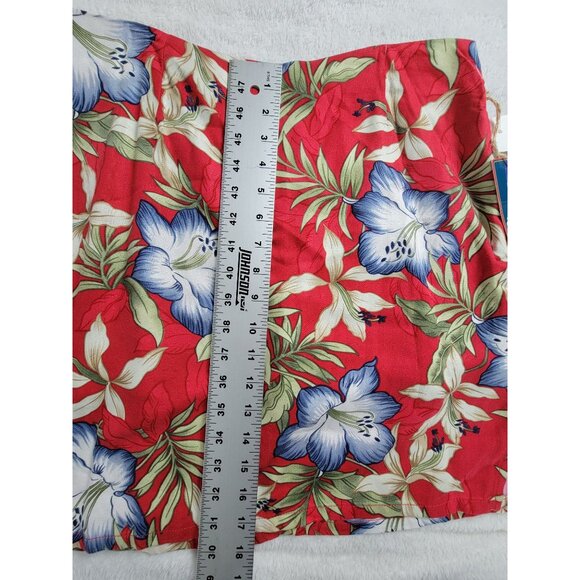 Sugar Reef Womens Red Tropical Floral Hawaiian Print Skort Skirt Size 8 New - Picture 7 of 7